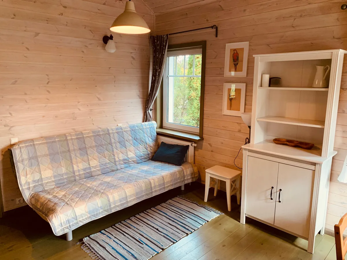 3 apartamentas: sofa-lova svetainėje